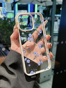 Flower A Stylish And Versatile Blue Floral Print Protective Phone Case Compatible With IPhone 13/16/17/15/14/13/12/11. - Multicolor - View 5
