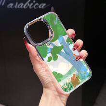 Funda para Teléfono - Funda para Teléfono de Pareja con Patrón de Anime 21280C5, Funda para Teléfono con Marco de Metal Electrochapado, Adecuada para 16Promax 16Pro 16Plus 16 15Promax 15Pro 15Plus 15 14Promax 14Pro 14 13Promax 13Pro 17 17Promax 17Air 12 11Promax 11Pro 11  de Moda F17 17promax - transparente - Ver 5