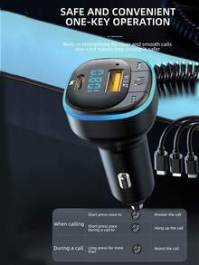 3.1A Multi-Function Car Charger & Car Media Player - Black - View 7
