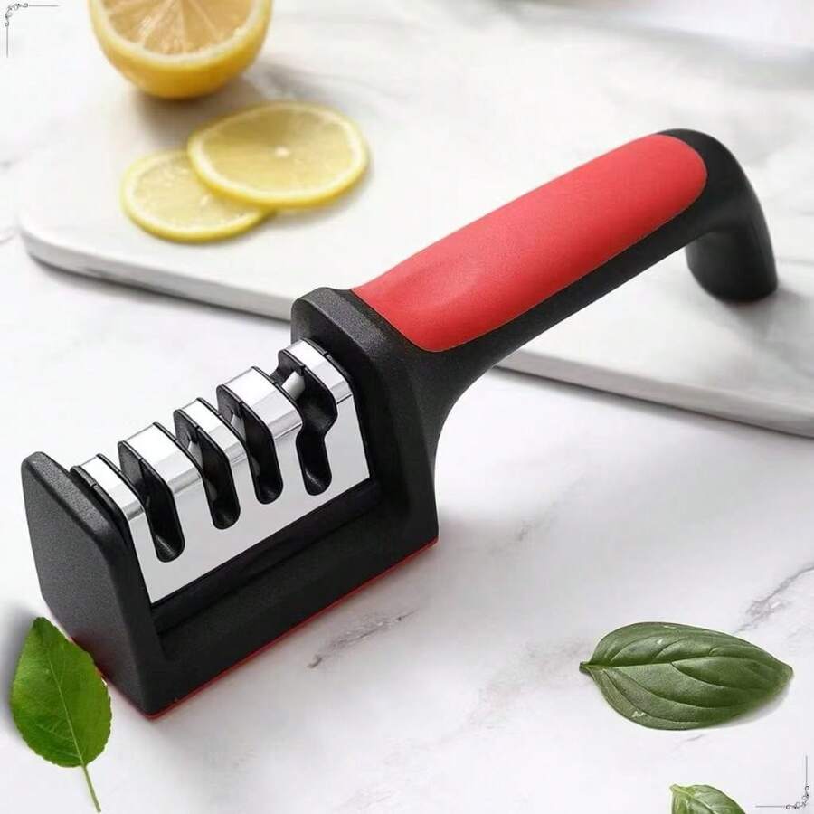Professional 4-In-1 Knife Sharpener – Quick Stainless Steel Kitchen Sharpener - 黑色 - 查看 1