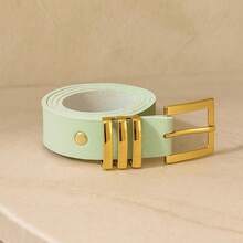 Casual PU Leather Buckle - Lime Green - View 5