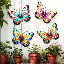4pcs Metal Butterfly Wall Decor, 6.5 Inch Rust-Resistant Iron Art Wall Hanging Sculpture Decor Suitable For Outdoor Garden, Yard, Balcony, Porch, Fence, Perfect Housewarming, Mother's Day Gift - Style a - View 7