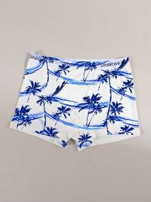 3条装男士黑色全印花平角内裤，弹性日常内裤 - 黑色 - 查看 2