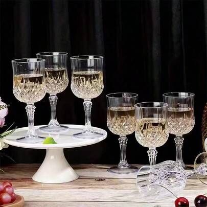 8pcs/Set Acrylic Champagne Glasses, 5oz Unbreakable Stemware, Reusable Champagne Toasting Flutes, Clear Plastic Martini Cups - Perfect For Cocktails, Champagne And Desserts - Reusable, Mousse Cups