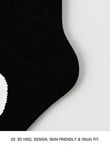 1/4 Pair Unisex Cartoon Illustration Cookies, Popcorn, Fried Egg Pattern Personalized Artistic Design Combed Sports Mid-Calf Socks, Suitable For Travel, Home, Office, Holiday Gifts - Multicolor - View 5