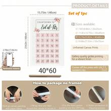 1pc Canvas Wall Art - Floral Eid Countdown Printable Calendar, Ramadan Decor Planner, Pink Islamic Kids Gift Wall Hanging Home Decor Baby Goods – Framed Nursery Wall Art Perfect For Playroom Decor Nursery Decor, Daycare Decor, Preschool Decor Boy's Room Decor Girl's Bedroom Decor Kids' Room Decor - Multicolor - View 20