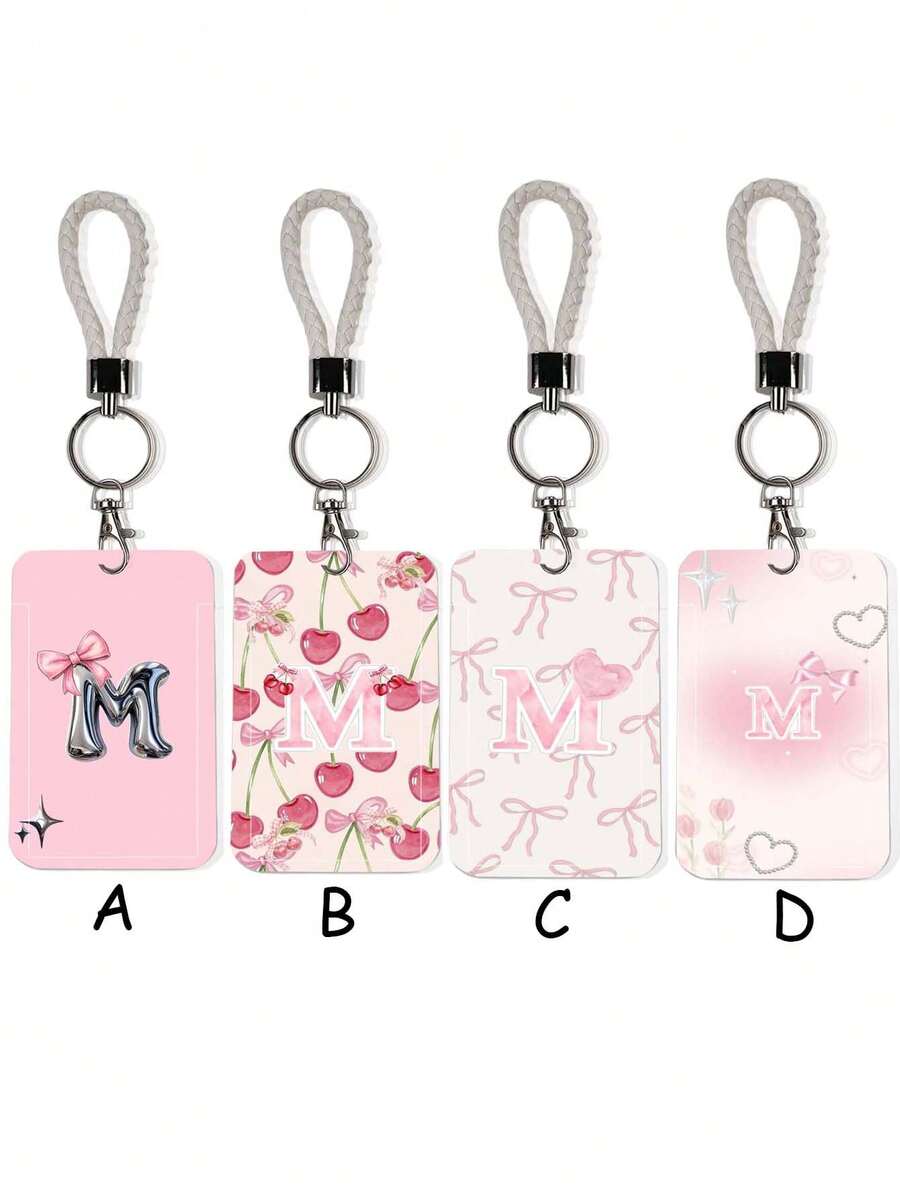 1个ABS休闲风字母M图案时尚钥匙扣吊坠，包包挂饰，学生巴士挂件 - 彩色 - 查看 1