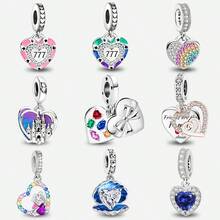 1 PC 925 Sterling Silver Love Series Family And Friends Starry Sky Bead Pendant Ball Suitable For Bracelets DIY Women's Jewelry - Set 6 - View 1