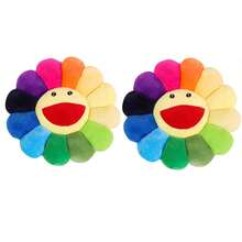 Smile Face Plush Rainbow Pillow, Sunflower Decor Plush Pillow Soft & Comfortable Flower Floor Pillow For Home Reading Bed Room Decoration Tapestry Living Room Modern Tapestries