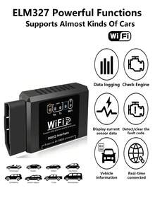 OBD2 Car Diagnostic Tool, Automotive OBDII OBD 2 OBD II ELM 327 V1.5 WIFI Fault Code Reader Diagnostic Tool, Clear Engine Fault Light - Diagnose 3000 Car Fault Codes, Auto Parts