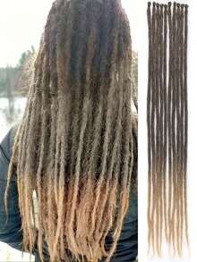 10pcs Synthetic Dreamy Braiding Hair Extensions, Ombre Dreadlock Braids, 24 Inch, Reggae Style Crochet Braids - Multicolor - View 9