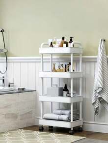 360° Rotating Rolling Storage Cart With Adjustable Shelves, Multi-Tier Organizer Rack For Kitchen, Bedroom, Outdoor Camping, Kitchen Storage & Organization, Room Decor, Kitchen Essentials, Bathroom Accessories