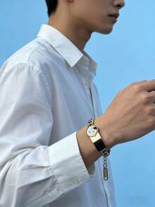 1件笑脸男孩手链，可调节链条饰品，不锈钢笑脸标签手链 - 彩色 - 查看 3