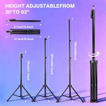 Adjustable Large Phone Photography Accessories 12 Inch LED Ring Light Set With Extension Pole And Adjustable 160cm Tripod With 2 Phone Clips RGB Dynamic Lighting Options Universal Camera Mount Compatibility And Steady Multi Angle Positioning Designed For Studio Photography Live Streaming Conference Recording And Beauty Content Creation Women's Day Celebration A - 12-inch RGB - View 2