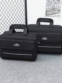 1 pieza Bolso para laptop negro, maletín de negocios minimalista de gran capacidad y de moda - Multicolor - Ver 1