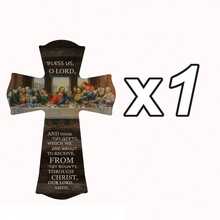 1件“最后的晚餐”做旧基督教十字架墙饰，圣经经文木质牌匾，适合家居、农舍、基督教房间装饰，礼品（12*8英寸/30*20厘米），家居装饰，房间装饰，墙饰，生日和毕业礼物