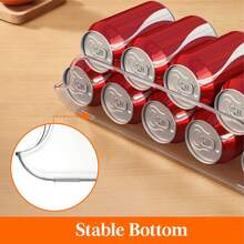 厨房罐头收纳架，适用于食品储藏室、冰箱和冷冻室，可收纳食品和汤罐，透明可堆叠罐头分配器，厨房配件 - 彩色 - 查看 6