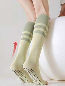 女士瑜伽袜，防滑专业女士普拉提夏季小腿袜，露趾运动袜，跑步健身袜，1双装 - 彩色 - 查看 4