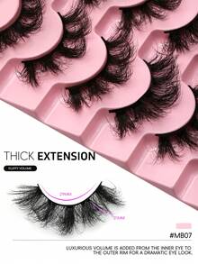 8 Pairs Cat Eye Lashes Natural Cross Volume Faux Mink Eyelashes Fluffy Soft Eyelashes Thick Dramatic False Eyelashes Glam Volume Fake Lashes,Beginner-Friendly,Suitable For Any Occasion - Black - View 4