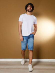 Men's Denim Bermuda Shorts, No Rips, Summer Fashion, 100% Premium Line, Spring And Summer - LAVAGEM JEANS 005 - View 5