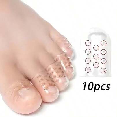10 piezas de Protectores de dedos de gel, Protectores antifricción para los dedos, Mangas transpirables para los dedos, Cubiertas para los dedos de los pies y las manos