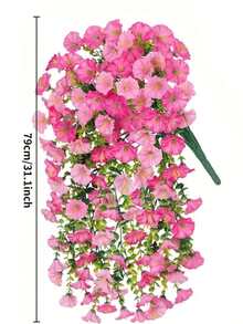 2 piezas de flores colgantes artificiales de violeta, flores de violeta de seda con hojas de eucalipto, plantas colgantes realistas resistentes a los rayos UV para decoración del hogar, boda, fiesta, interior y exterior, regalo para el Día de la Madre, Acción de Gracias, Navidad y Año Nuevo - Multicolor - Ver 8