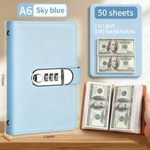 1个带透明钞票口袋的密码保护现金收纳钱包 - 彩色 - 查看 1
