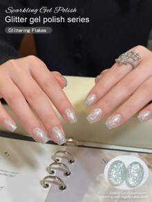 XEIJAYI 1瓶15毫升持久亮泽指甲油 - 高饱和度光泽，持久耐用，适合美甲沙龙DIY，女士礼品 - 銀色 - 查看 4