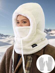 1pc Unisex Autumn/Winter Knitted Hat Scarf Gloves Set, Warm Fleece Lining, Fashion, Versatile, Suitable For Daily Wear, Cycling, Skiing - M - View 21