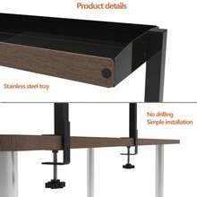 Roller Computer Table - Burlywood - Görünüm 7