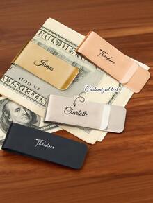 Personligt sedelklämma i rostfritt stål, graverad gåva, marskalkar, make, årsdag, graverad pappa - Multifärgad - Visa 2