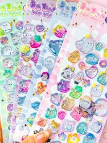 3D Cute Stickers, Exquisite Decorative Stickers, Made Of Sponge And Plastic, Two Styles Available. Can Be Used To Make Sticker Books, Notebooks, Refrigerator Magnets, And Decorate Phone Cases. Also Suitable For Family Gatherings, Birthday Parties, Christmas, And Other Occasions. Recommended As Gifts For Friends And Children. - Multicolor - View 2