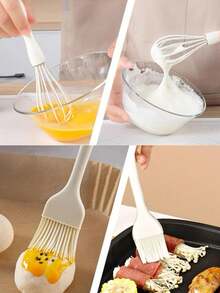 4pcs Silicone Cooking Tool Set, Minimalist Kitchen Gadgets Baking Brushes - Multicolor - View 8
