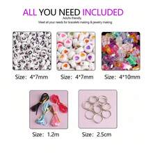 556 piezas Juego de manualidades de llavero DIY, cuentas de letras ajustables y accesorios de llavero de pentágono, recuerdos de fiesta de cumpleaños, decoración colgante para mochilas, recuerdos de fiesta, regalos festivos - Accesorios - Ver 5