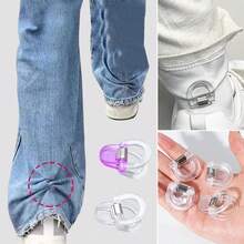 Invisible Pant Leg Clips, Adjustable Length For Jeans And Pants, No Sewing Repair Buckle, Prevent Dragging On The Ground, Transparent Denim Pant Leg Fixers, Unisex - D-Colorful - View 2