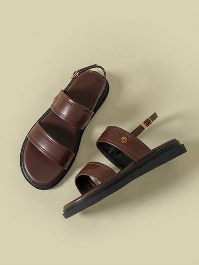 Women's Thick Sole Buckle Sandals, Colorblock, Fresh Bohemian Vacation Retro Woven Open Toe Comfortable Wedge, Summer New Style, Suitable For Beach, Spring/Autumn, Casual, Simple Roman Shoes, Plus Size 41-43