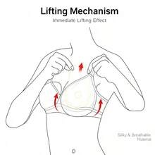 Silicone Lift Bra Adhesive Bra Cups For Women, Cleavage Enhancer, Backless Strapless Bra Tape For Large Bust, Bridal, Summer,Valentine's Day Outfit - Quả mơ - Xem 4