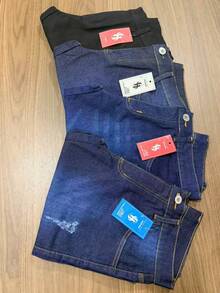 Set Of 4 Men's Light Black/Dark Black Denim Shorts With Elastane, Slim Fit, Direct From The Factory, Premium, Various Washes - Royal Blue - View 7