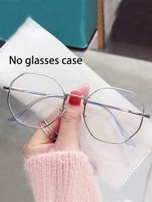 1 Pair Women's Retro Round Frame Transparent Lens Glasses, Lightweight Transparent Eyewear Accessory - Multicolor - View 3