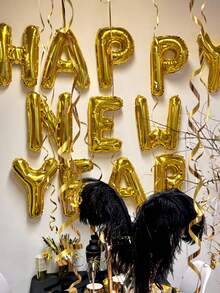 1pc 16-Inch Gold Letter Balloon, Numeric Foil Balloon (Letter, Number Selectable), Freely Combinable, Suitable For Party Decoration, Birthday Party, Theme Party, Wedding Proposal, Anniversary Celebration - Gold - View 6