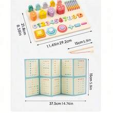Children's Montessori Counting Math Number Vertical Arrangement Game, Wooden Geometric Shape Sorting Educational Toys, Fishing Board - Multicolor - View 4