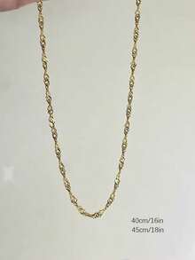 16/18/20/22/24 Inch 925 Sterling Silver Italian Twist Chain Necklace, Available In Multiple Lengths, 18K Platinum Plated, Great Gift For Girlfriend - Gold - View 5