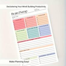 50-Page Brain Dump & To-Do List Notebook, A5 Size Daily Task Manager Suitable For Self-Planners, Project Managers & Personal Organization, Minimalist Notebook, Premium Finish, High-Quality Paper, Planning Tool, Brain Dump Journal - Multicolor - View 4