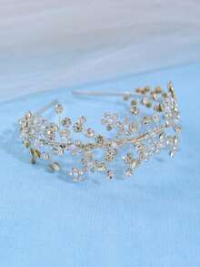 1pc Elegant & Luxurious Bridal Crystal Headband, Handmade Wedding Bridesmaid Hair Hoop, Wedding/Party Accessory - White - View 9