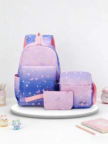 3pcs/Set Girls Backpack Set, Kids School Bag With Lunch Box, Elementary Student Outdoor Backpack - Multicolor - View 2