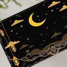 1/4/6/12 件套，开斋节餐垫，伊斯兰节日装饰，亚麻餐桌垫，传统灯笼图案，可水洗印花桌布，表面保护垫，节日厨房和家庭聚会的理想装饰 - 彩色 - 查看 9