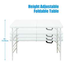 124.97 Cm Folding Casual Table, Height Adjustable, For Outdoor/Home/Office Use, Rust-Resistant And Easy To Clean