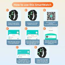 1.83英寸高清屏幕，180mAh电池，男女通用硅胶表带智能手表，支持无线通话、信息提醒、天气预报、音乐控制，时尚电子智能手表，理想礼物 - 彩色 - 查看 9