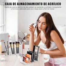 jjyOrganizador cas y Pals Maquillae Tranrente Acco Organizador cas Maquillae 3 Ranuras 7 Secciones Organizadores Pals para Tocadores Baño Tocadores 2tocador - Transparente - Ver 2