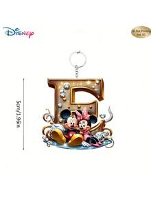 2D Flat, 2D Flat Printing, 1 Acrylic Keychain, 26 English Letters, Mickey And Minnie Pattern Design, Cute Bag Keychain, Couple Keychain, Car Keychain, Mickey And Minnie Fan Birthday Gift, Smooth Surface, Keychain, Decorative Keychain, Cartoon Keychain, Valentine's Day Gift, Fan Gift, 2D Flat Gift (If The Product Is Not Opaque, Please Tear Off The Protective Film On The Back Of The Print). - Multicolor - View 26